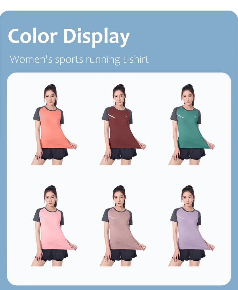 ANNIOU Sports Quick Dry Tops for Women Breathable Lightweight Fitness Yoga Stretch Short-sleeved Outdoor Running T-shirts