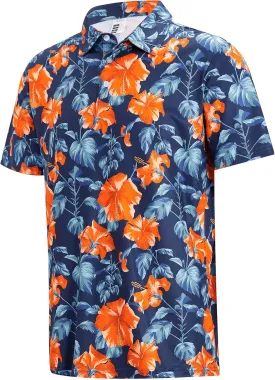 APTRO Men's Polo Shirts Short Sleeve Moisture Wicking Fashion Print Hawaiian Golf Shirts for Men