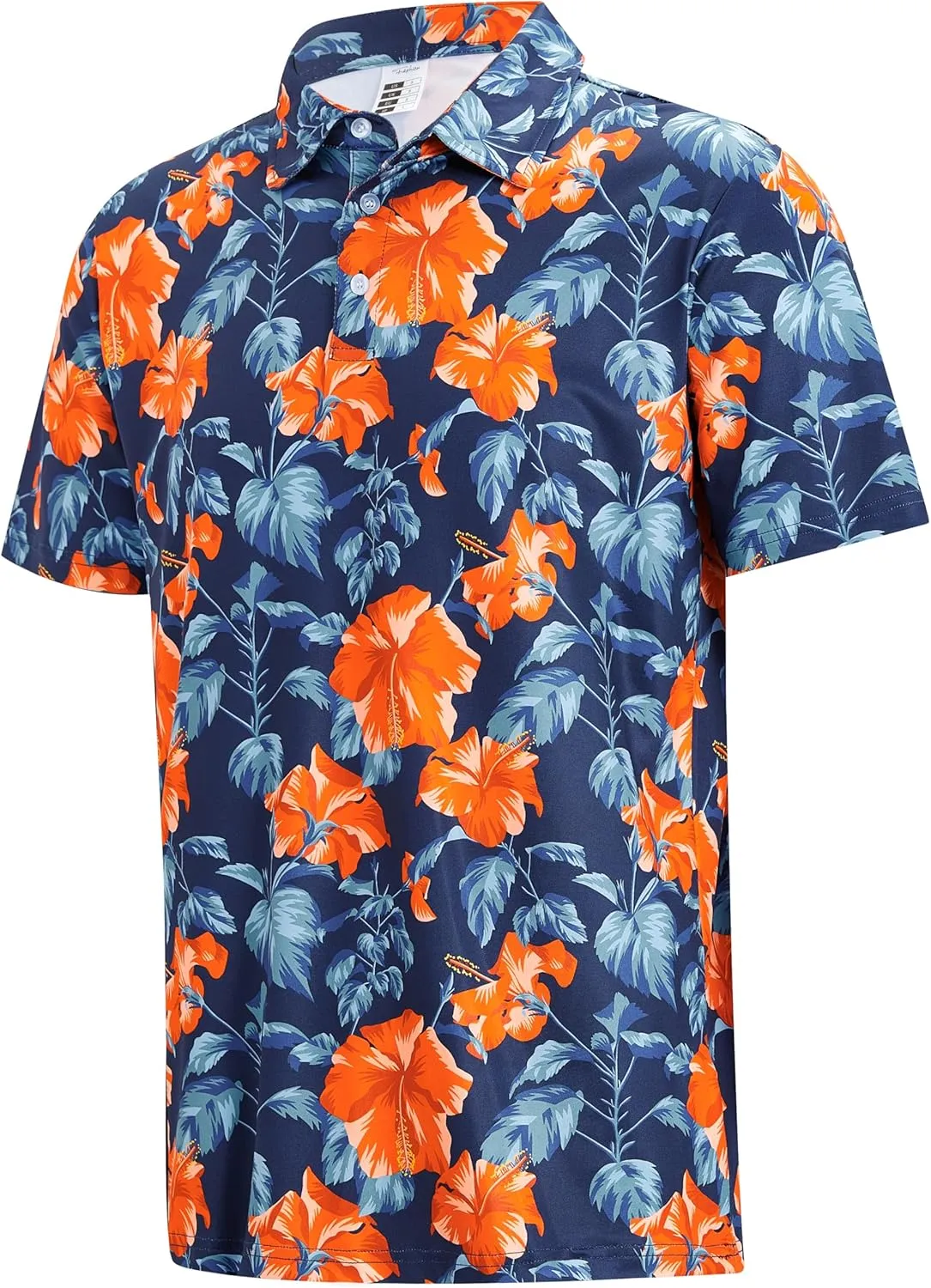APTRO Men's Polo Shirts Short Sleeve Moisture Wicking Fashion Print Hawaiian Golf Shirts for Men