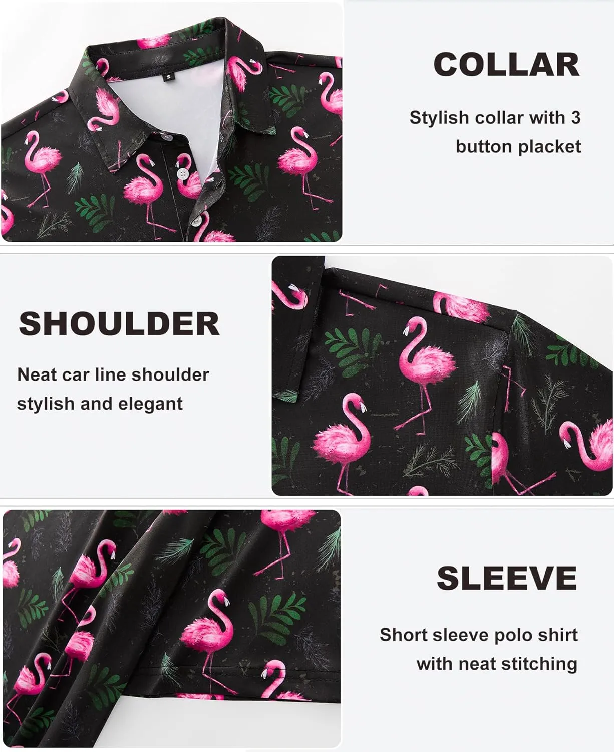 APTRO Men's Polo Shirts Short Sleeve Moisture Wicking Fashion Print Hawaiian Golf Shirts for Men