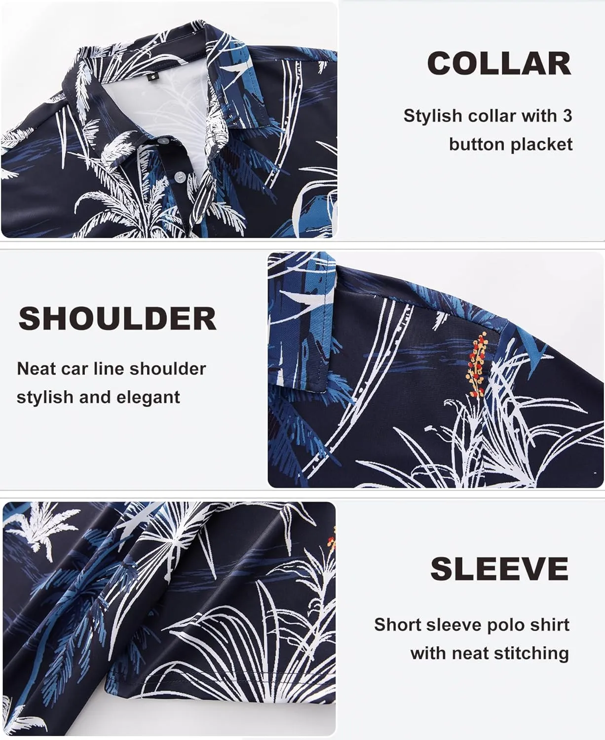 APTRO Men's Polo Shirts Short Sleeve Moisture Wicking Fashion Print Hawaiian Golf Shirts for Men