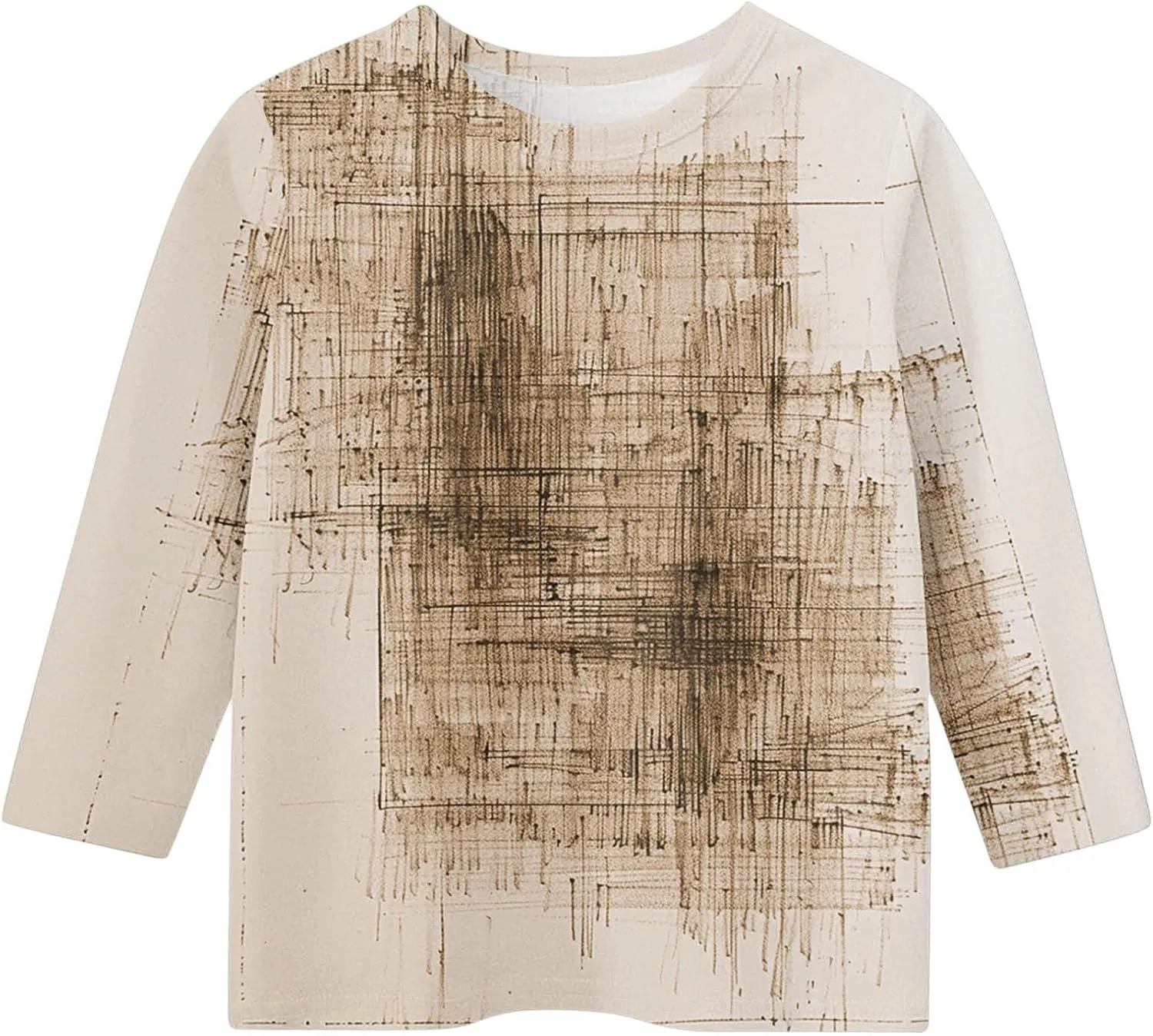 Boys Girls Cute Graffiti Loose 3/4 Sleeve T-Shirts Crewneck Casual Summer Graphic Printed Tee Tops for Kids 3-12 Years