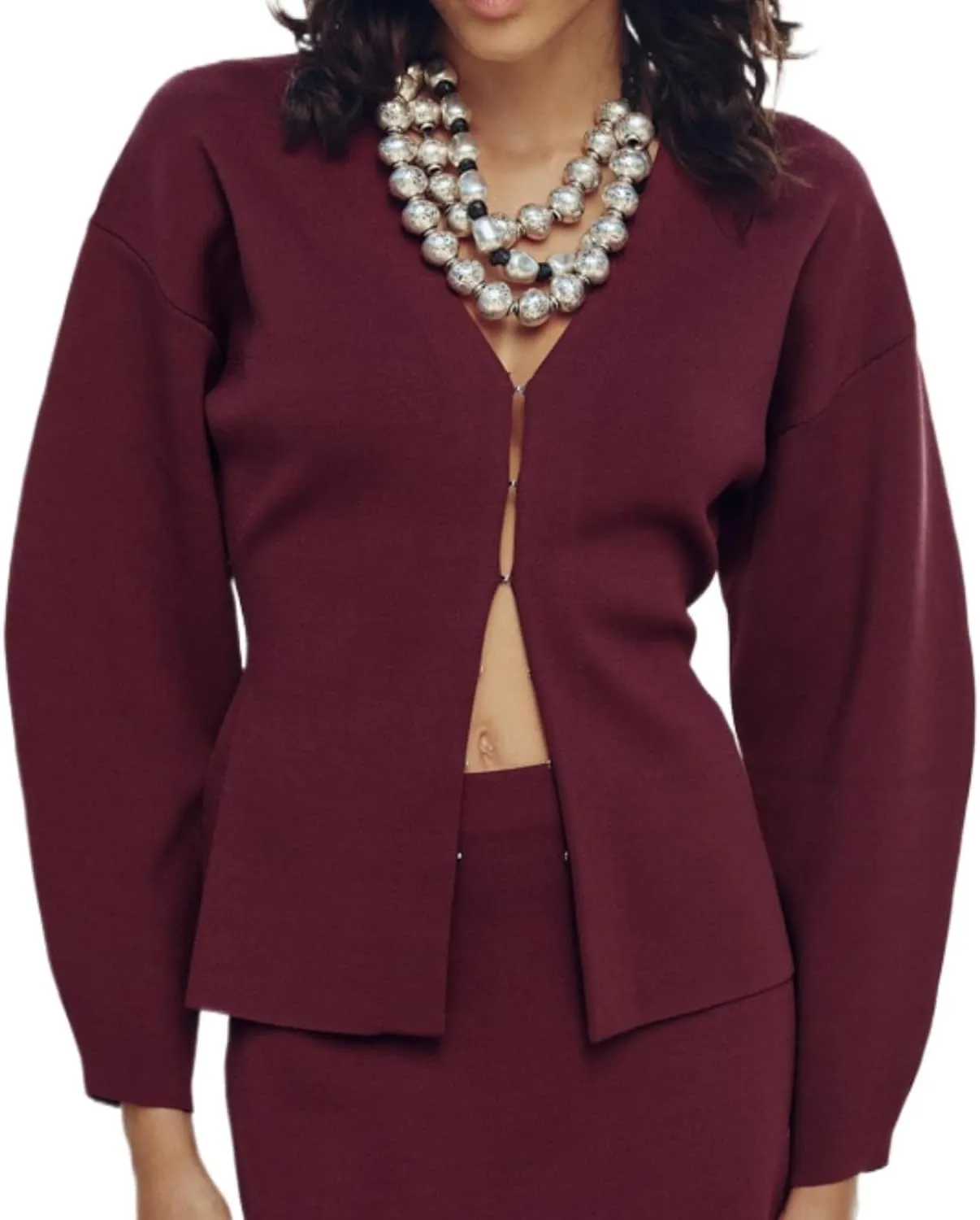 Button Up Cardigan V Neck Sweatshirt Blazer for Work Casual Chunky Knit Cardigan Dressy Coat Old Money Clothes