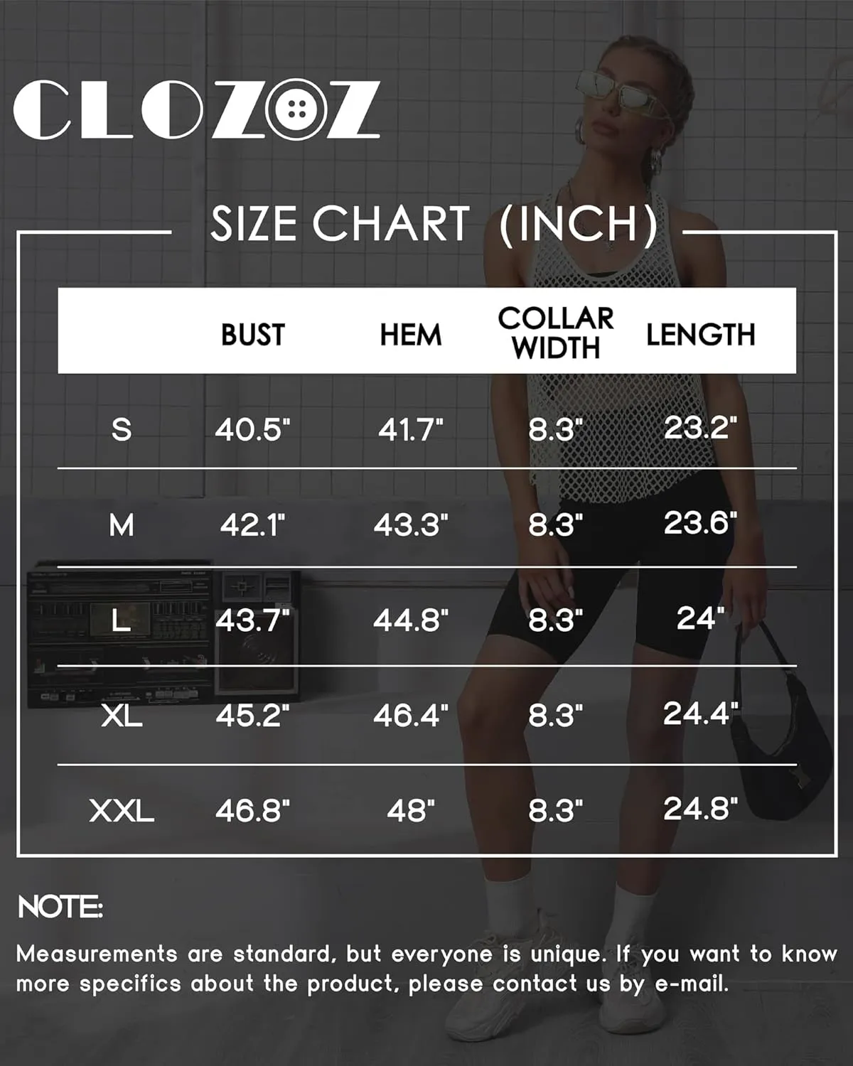 CLOZOZ Fishnet Tank Tops Mesh See Through Tops for Women Trendy Sheer Scoop Neck Sleeveless Going Out Tops