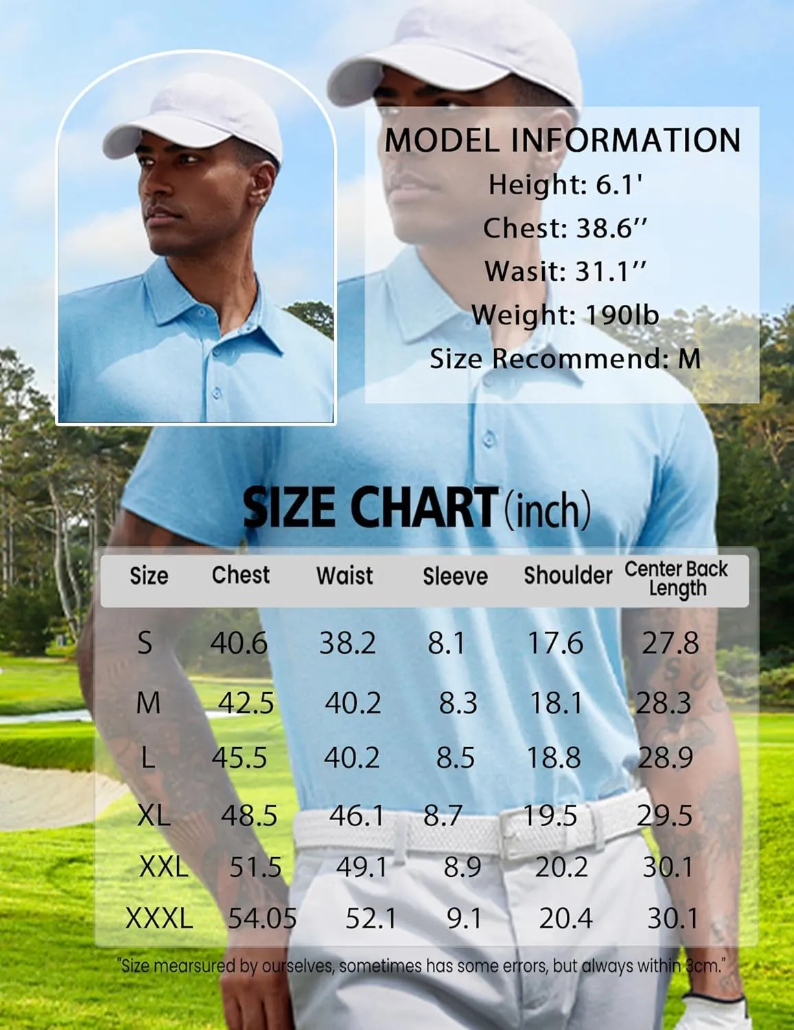 COOFANDY Men's Polo Shirt Golf Quick Dry Performance Short Sleeve Moisture Wicking Athletic Polo Collared Tennis T-Shirt