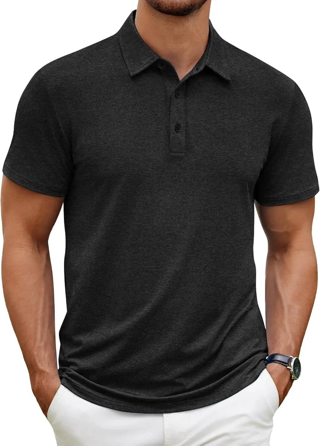 COOFANDY Men's Polo Shirt Golf Quick Dry Performance Short Sleeve Moisture Wicking Athletic Polo Collared Tennis T-Shirt