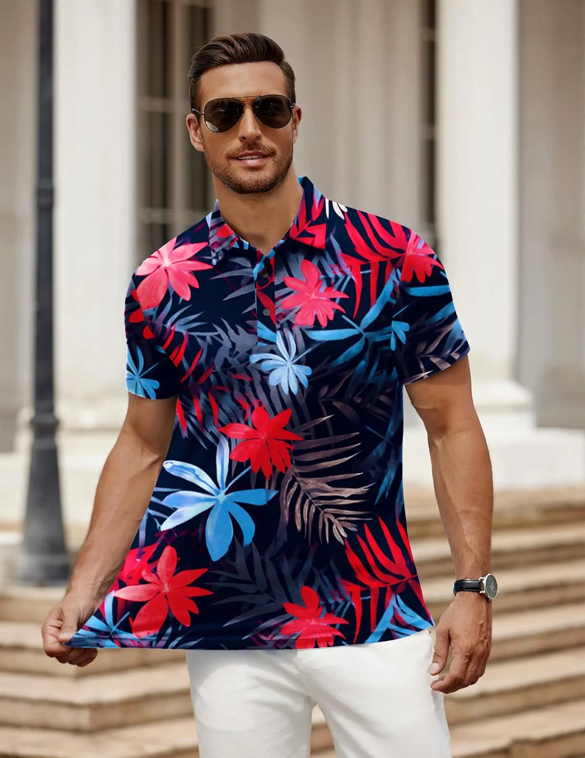 COOFANDY Men's Polo Shirt Golf Quick Dry Performance Short Sleeve Moisture Wicking Athletic Polo Collared Tennis T-Shirt