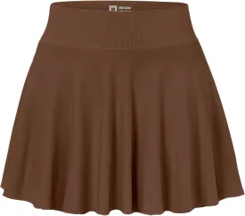 Easisim Women Mini Skirts Skort Flowy Basic Stretchy Flared Casual A-line Skirt with Pockets
