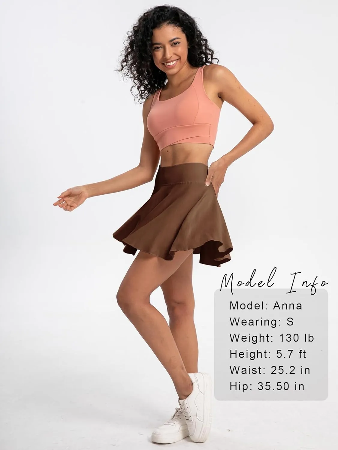 Easisim Women Mini Skirts Skort Flowy Basic Stretchy Flared Casual A-line Skirt with Pockets