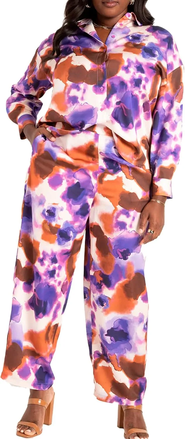 ellos Plus Size Lightweight Wide-Leg Crop Jeans