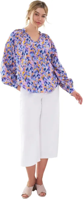 ellos Plus Size Lightweight Wide-Leg Crop Jeans