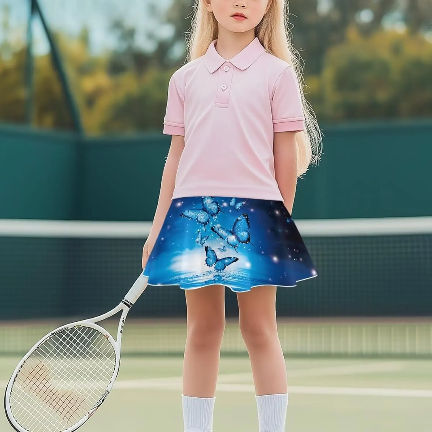 Girls Athletic Skort with Pocket 5-14 Years Sports Skirt Casual Daily Wear Outdoor Activities