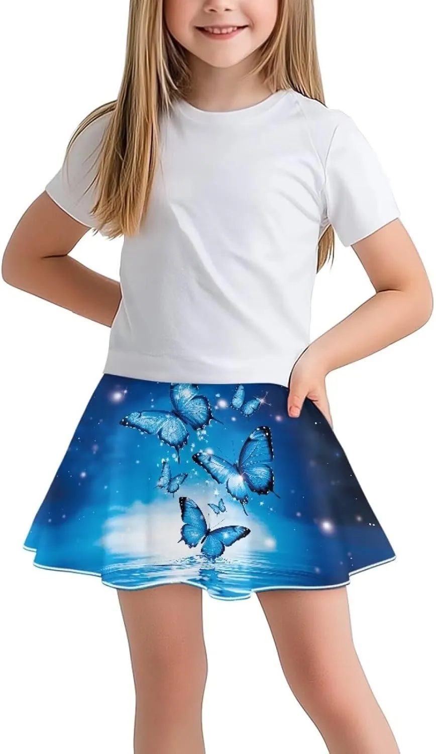 Girls Athletic Skort with Pocket 5-14 Years Sports Skirt Casual Daily Wear Outdoor Activities