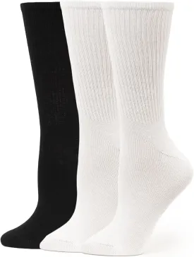HUE Women's Casual Ribbed Must-Have Crew Lightweight Athletic Socks 3 Pair Pack