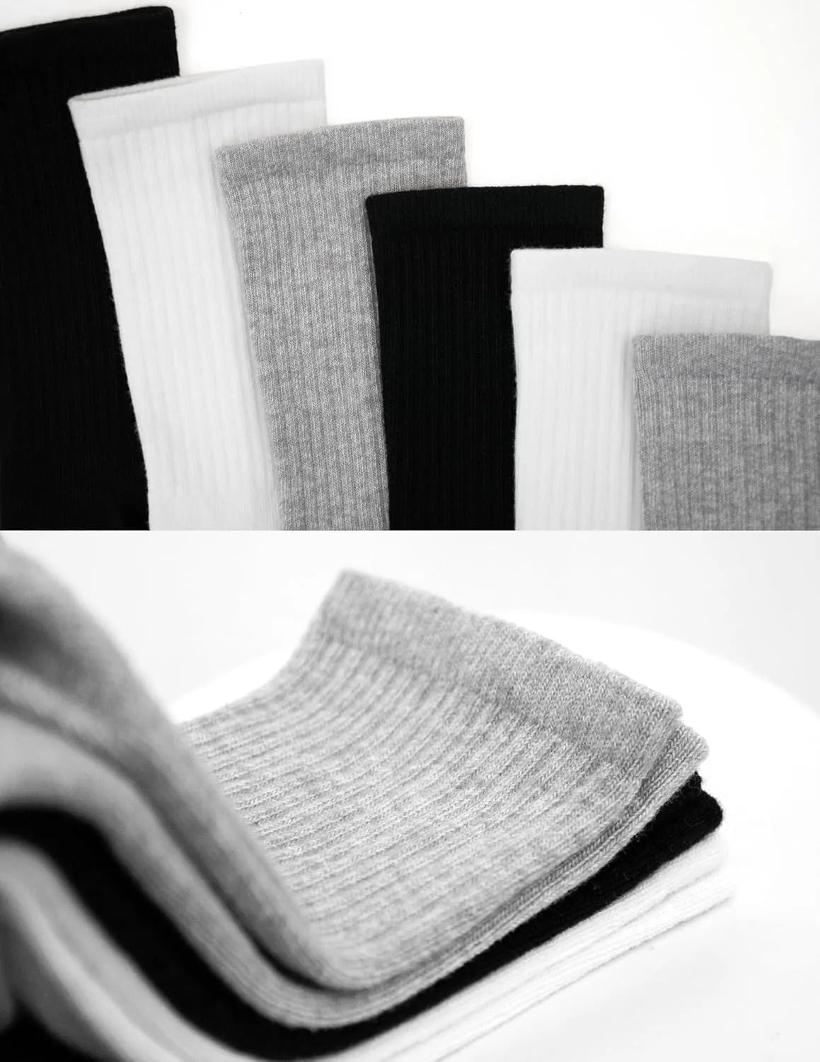 HUE Women's Casual Ribbed Must-Have Crew Lightweight Athletic Socks 3 Pair Pack