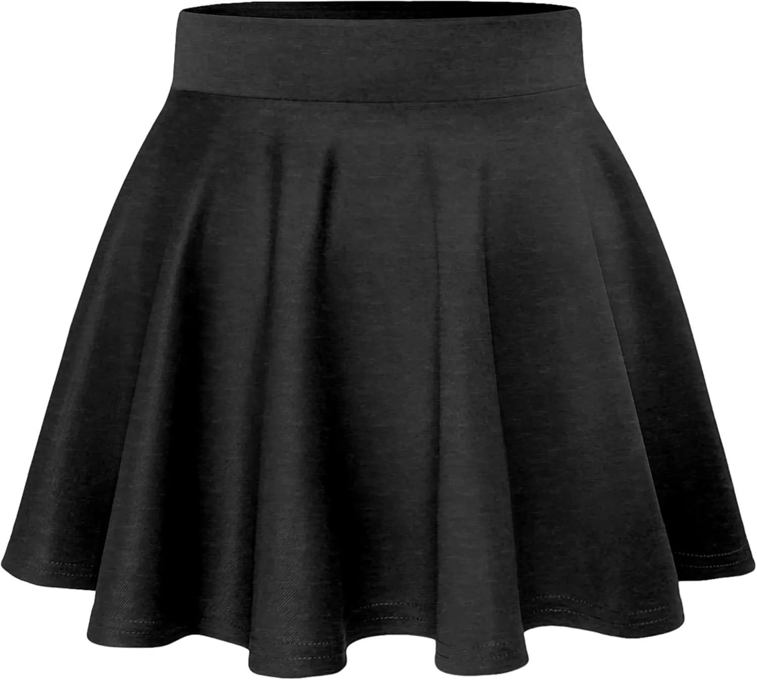 Hybrid & Company Womens Stretch Super Short Flared Casual Nylon Ponte Mini Skate Skirt
