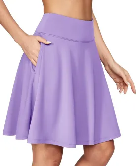 IUGA 20" Knee Length Skorts Skirts for Women with Pockets Tennis Skirt High Waisted Golf Skirts for Women Casual Athletic