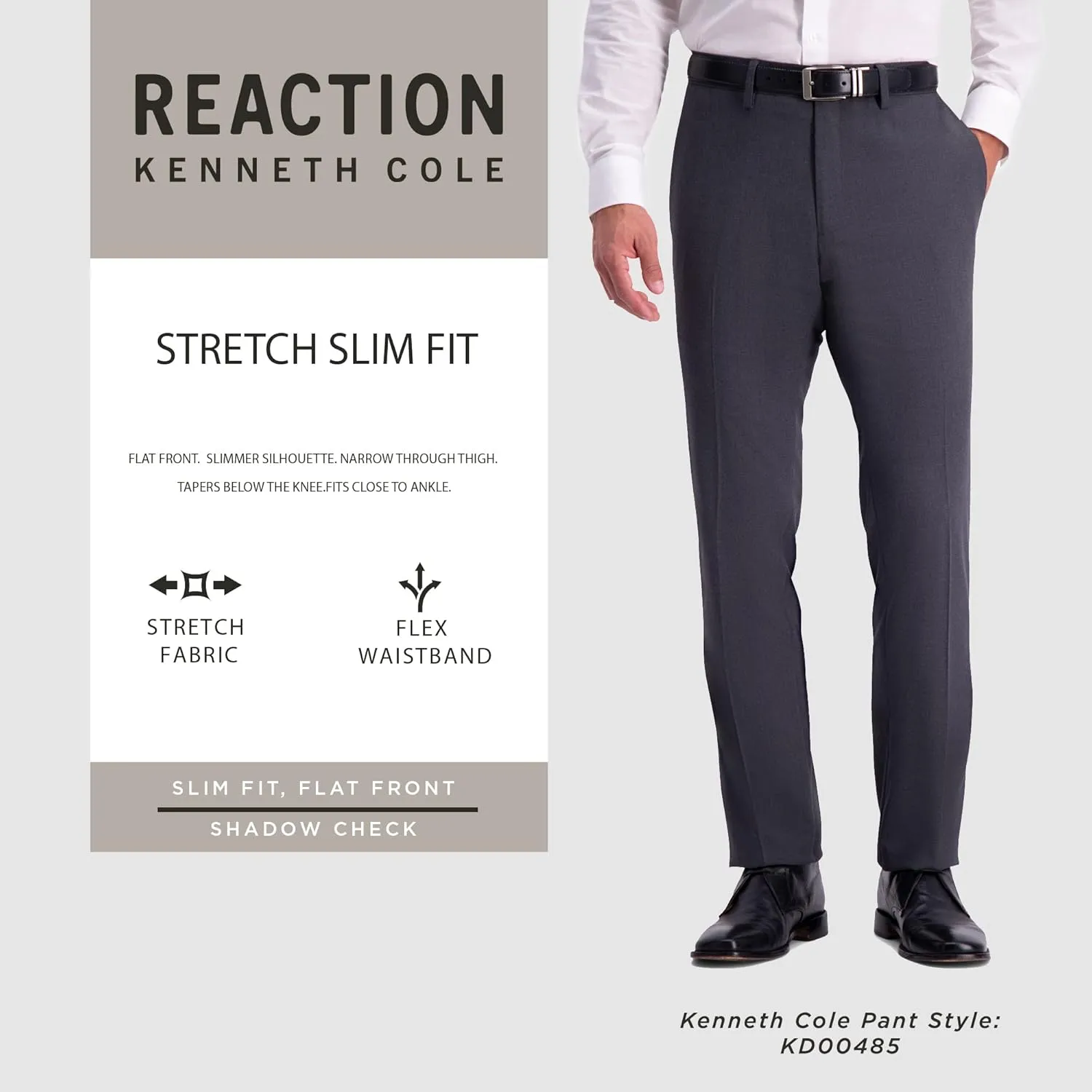 Kenneth Cole REACTION Men's Slim Fit Fashion Patterned Dress Pant