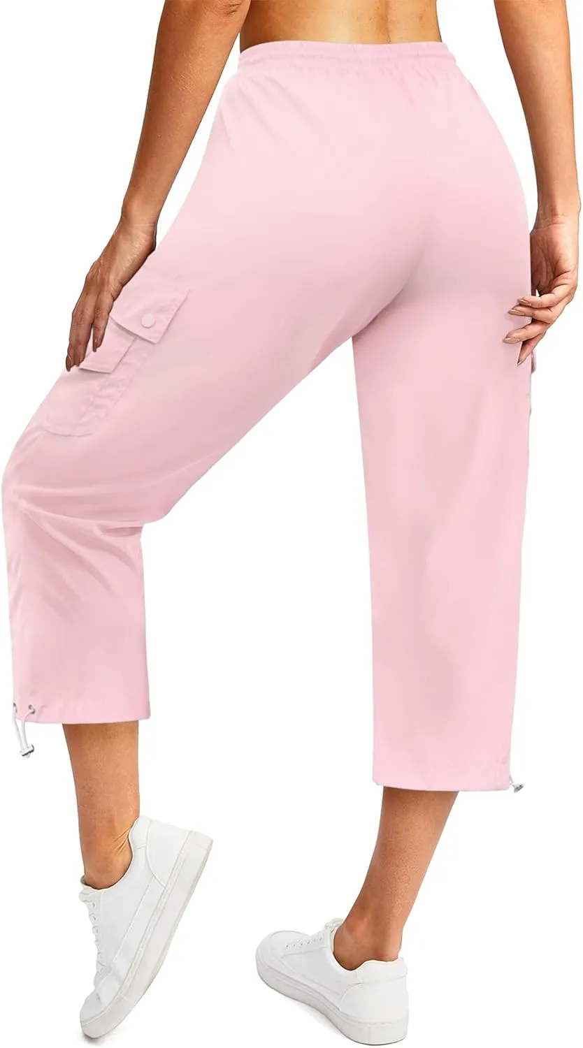 Marvmys Women's Cargo Capris Hiking Pants Lightweight Quick Dry Athletic Travel Cropped Pants with 6 Pockets