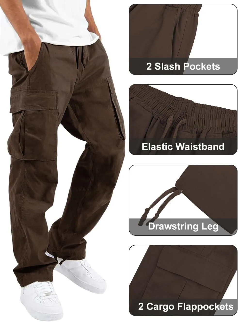 Mens Cargo Pants Casual Outdoor Hiking Pants for Men Athletic Joggers Sweatpants