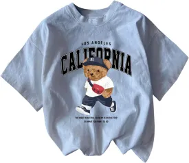 Men's Graphic Letter Print Tees Crewneck Short Sleeve Baggy Drop Shoulder Vintage T Shirts Streetwear