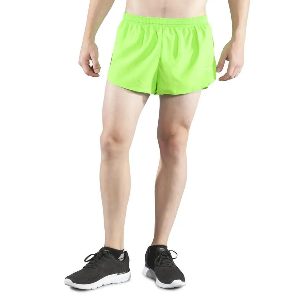 Men's Solid 1" Elite Split Shorts - Neon Lime