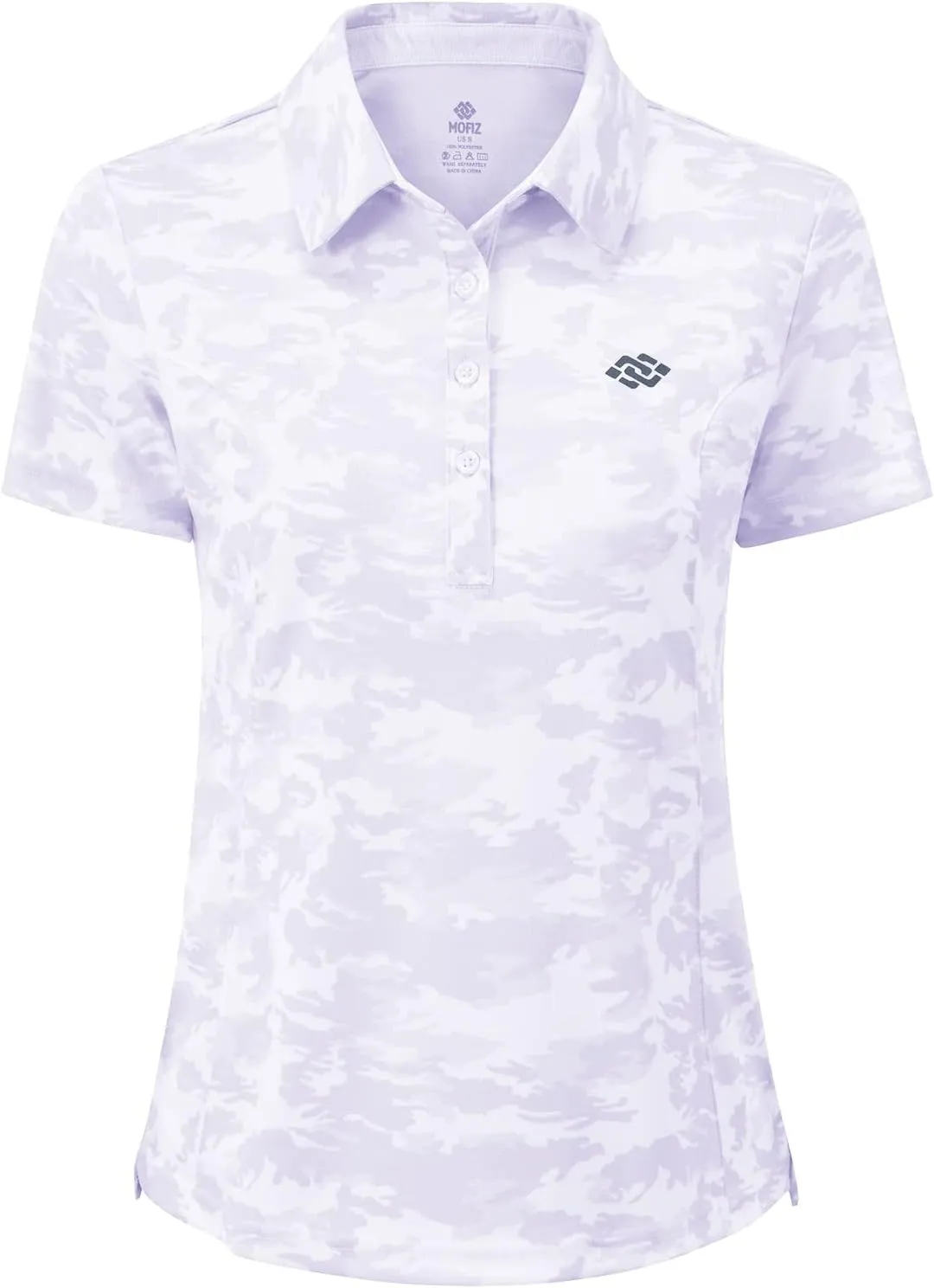 MoFiz Womens Short Sleeve Golf Polo Shirts Quick Dry Camo Lightweight UPF 50  Tennis Sports Athletic Tops Casual