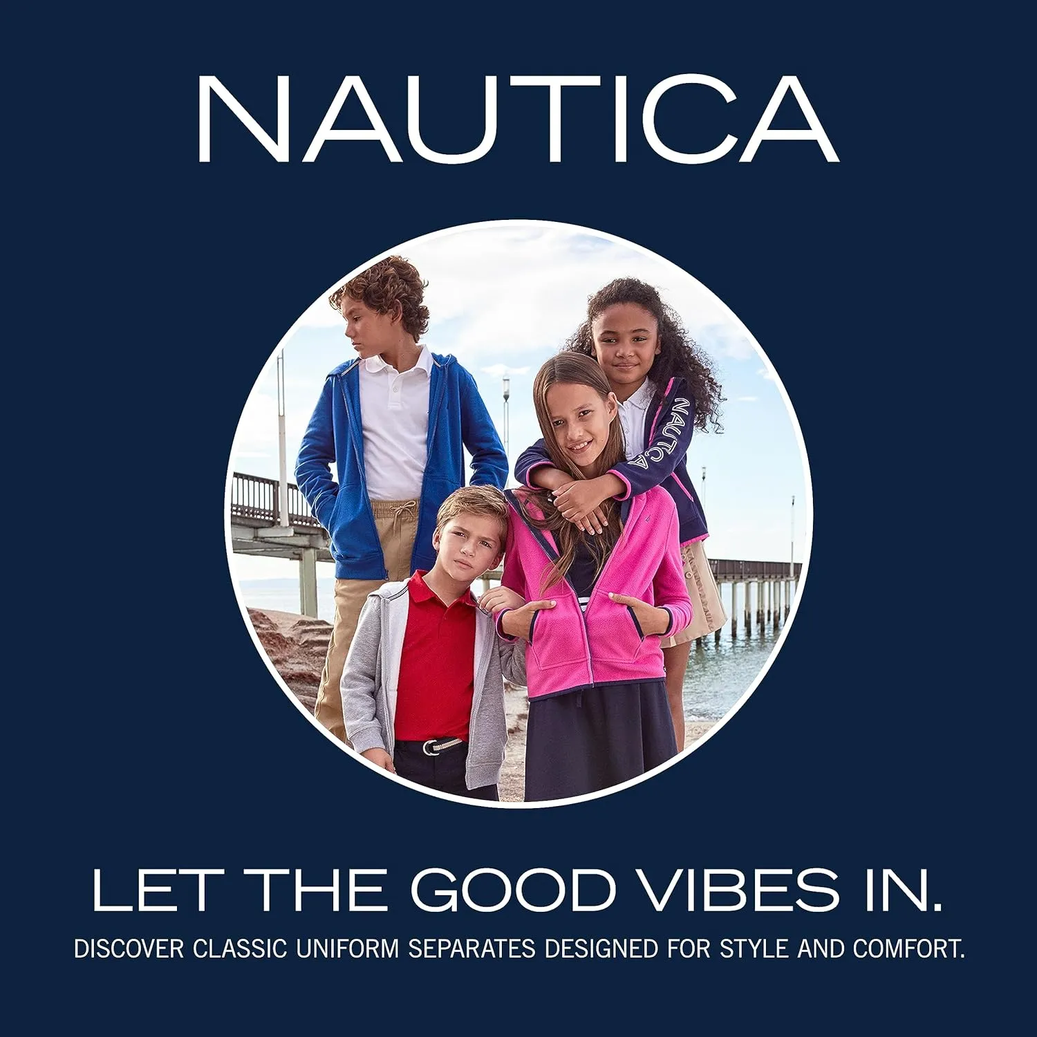 Nautica Young Men's Uniform Short Sleeve Performance Polo