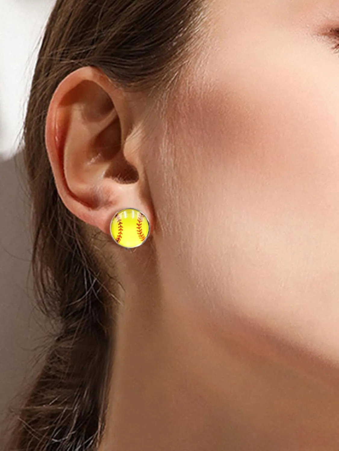 Rnivida Stainless Steel Sports Stud Earrings for Women,Softball,Baseball,Volleyball Earring Jewelry Gifts for Mom,Player,Fans