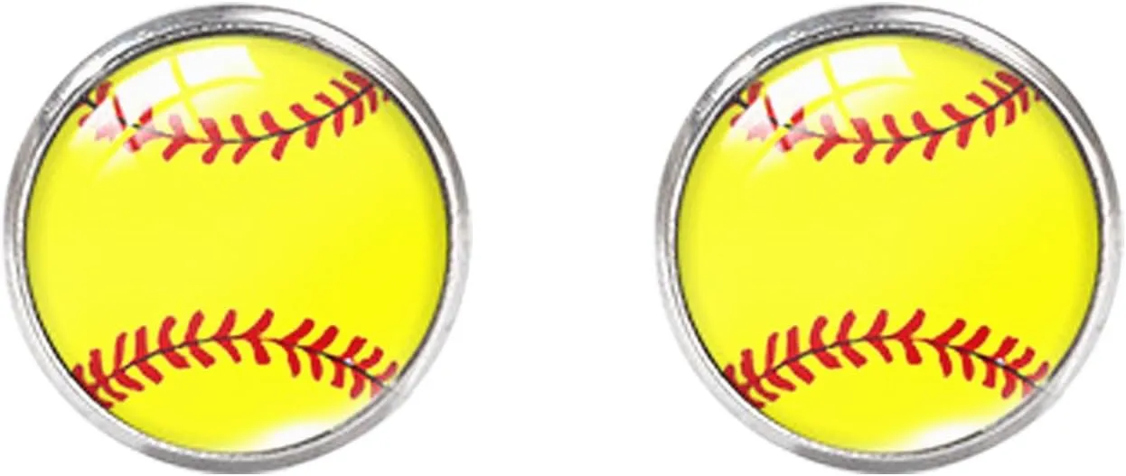 Rnivida Stainless Steel Sports Stud Earrings for Women,Softball,Baseball,Volleyball Earring Jewelry Gifts for Mom,Player,Fans