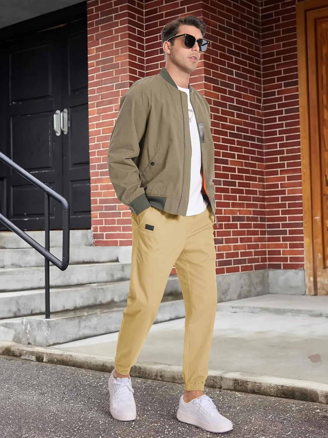 SEVEGO Tall Men's Casual Joggers 30"/32"/34"/36" Inseam Cotton Chino Cargo Pants Hiking Outdoor Sweatpants