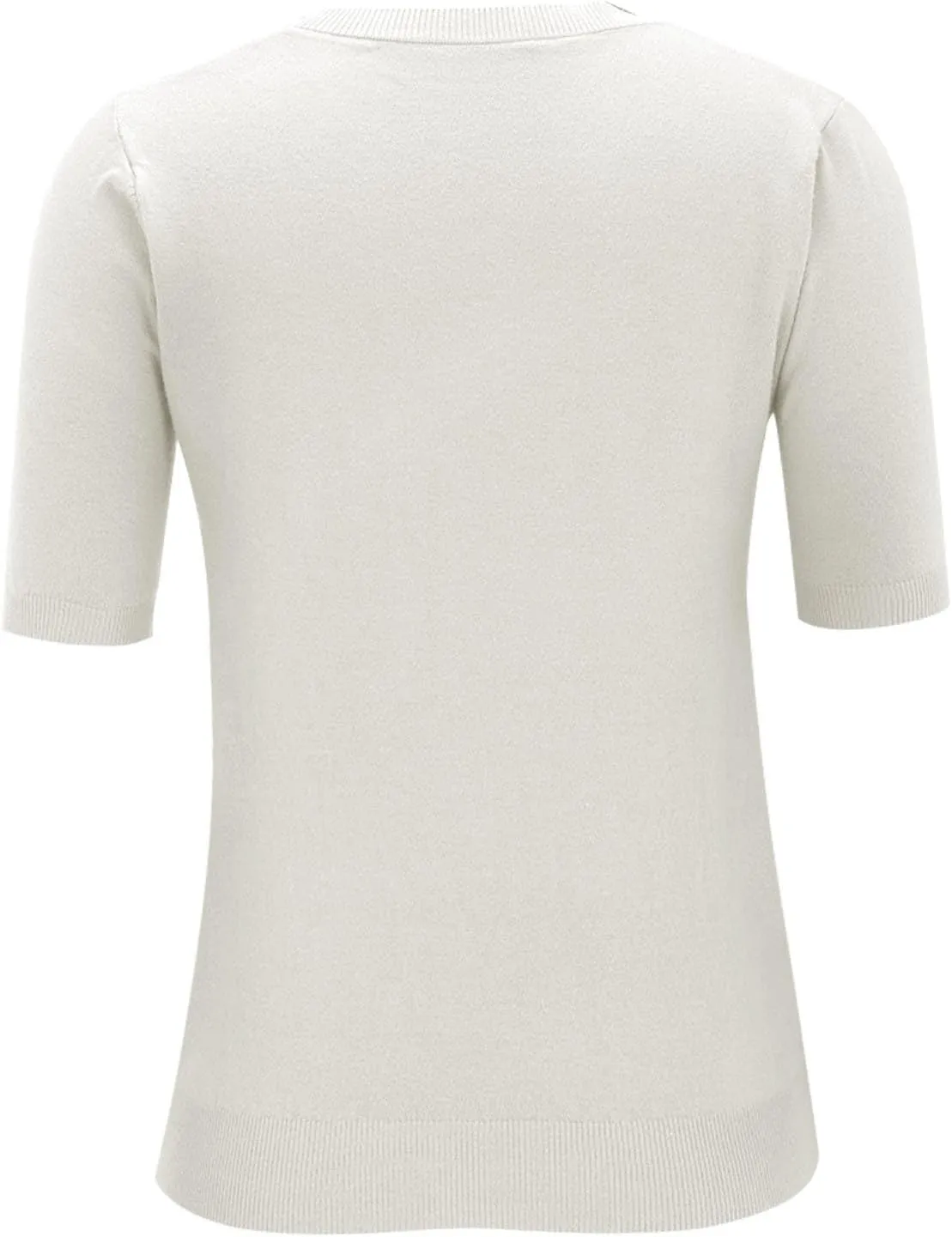 Short Sleeve Sweater Tops for Women Cute Lightweight Crew Neck T Shirts Plain Relaxed Fit Business Casual Tops