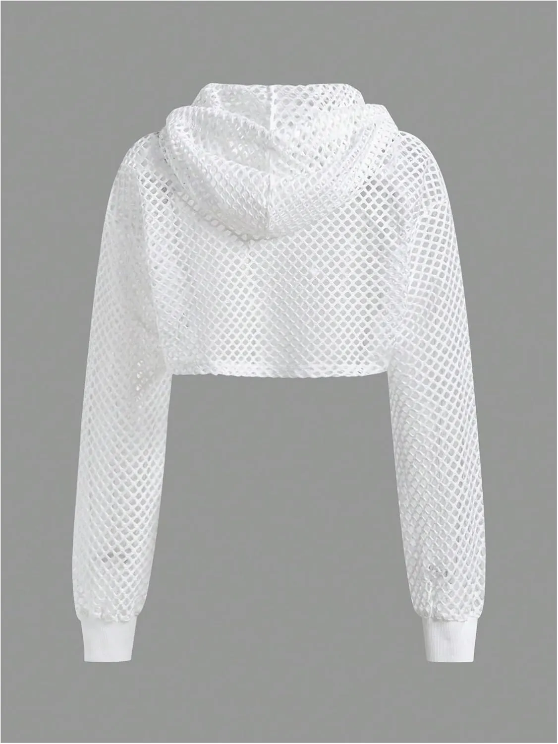 SweatyRocks Women's Athletic Sweatshirt Hollow Out Drop Shoulder Long Sleeve Cropped Workout Hoodie