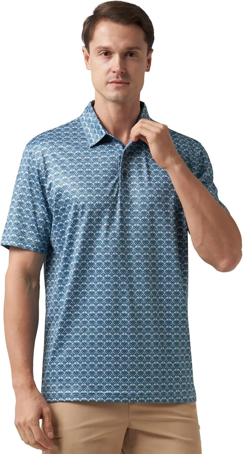 Willit Men's Golf Polo Shirts Short Sleeve Quick Dry Performance Moisture Wicking Print Casual