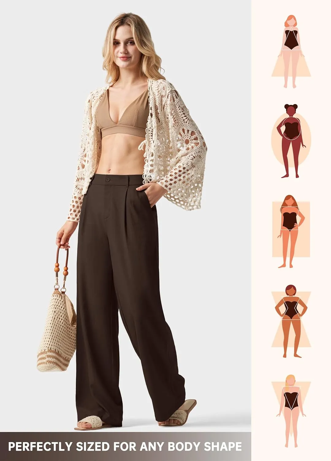 Willit Women's Linen Pants Wide Leg Work Dress Pants Casual Slacks Business Pants with Pockets 29" 31"