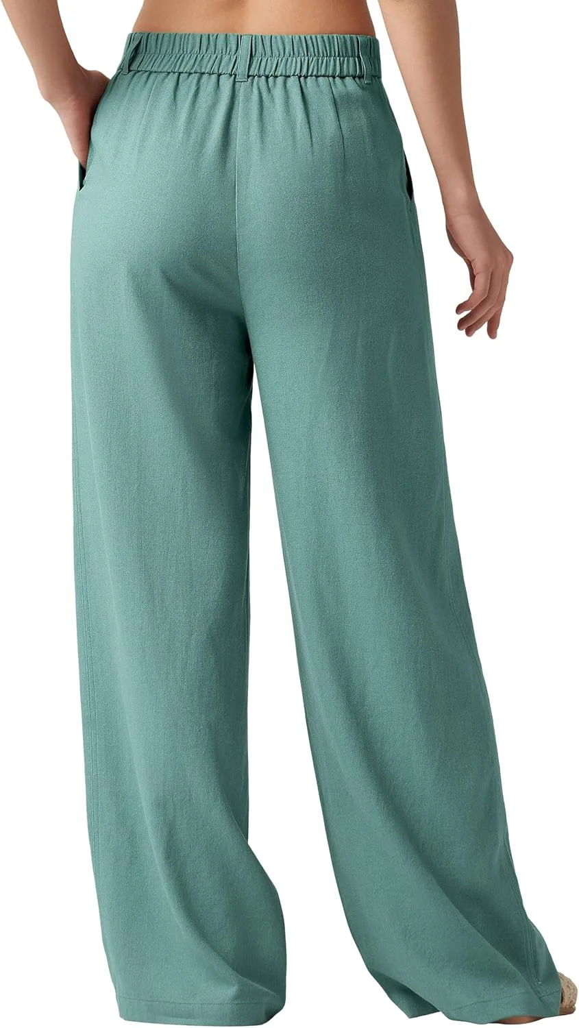 Willit Women's Linen Pants Wide Leg Work Dress Pants Casual Slacks Business Pants with Pockets 29" 31"