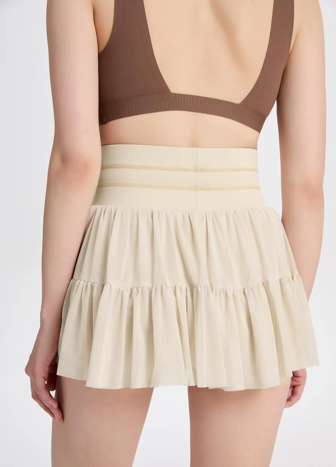 Women's Mini Pleated Skirt High Waisted Ruffle Tennis Skirts Sports Skater Running Skorts with Shorts Pockets