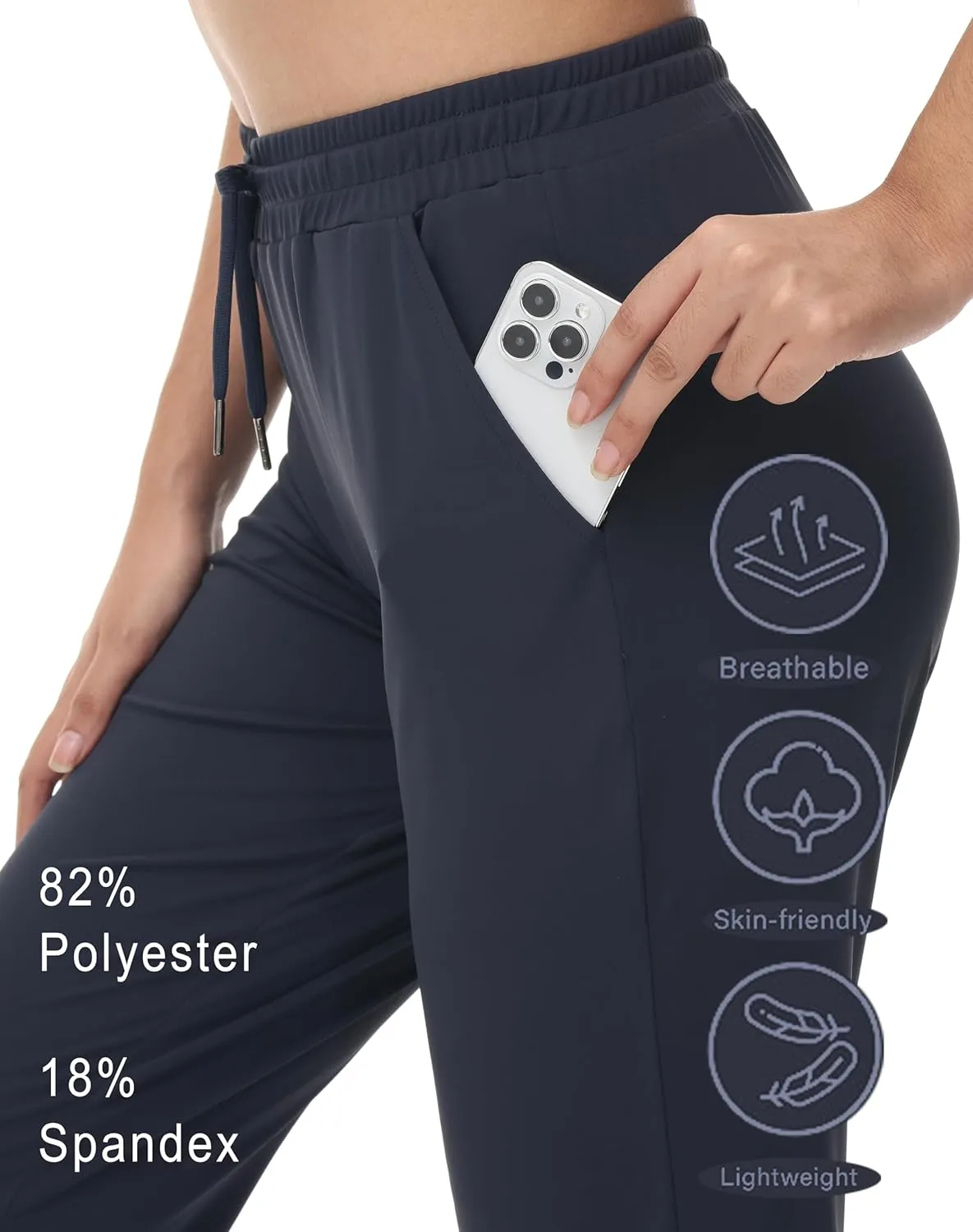 ZTN Women's Drawstring Joggers Track Pants Athletic Workout Hiking Sweatpants Casual Lightweight Tapered Cuff Scrub Pants