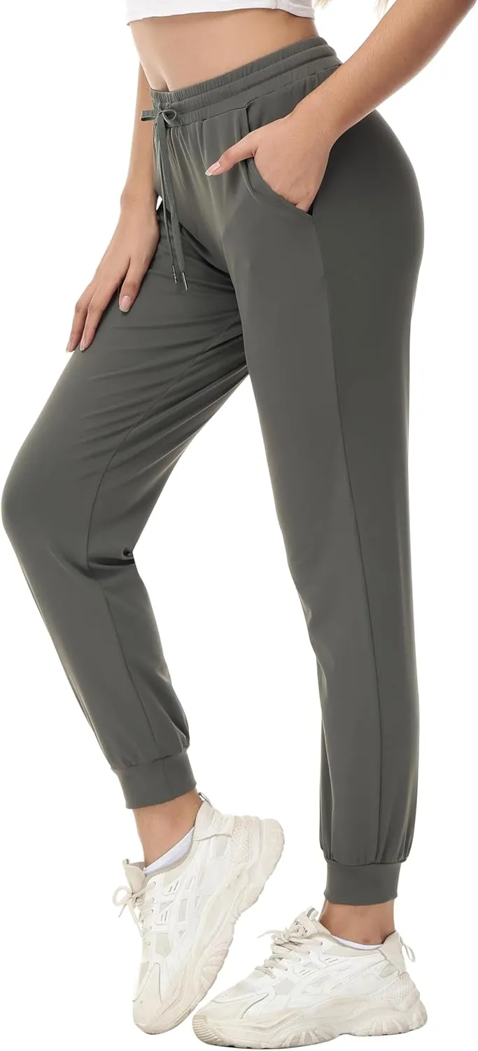 ZTN Women's Drawstring Joggers Track Pants Athletic Workout Hiking Sweatpants Casual Lightweight Tapered Cuff Scrub Pants