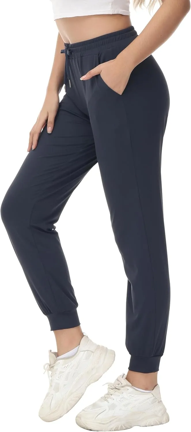 ZTN Women's Drawstring Joggers Track Pants Athletic Workout Hiking Sweatpants Casual Lightweight Tapered Cuff Scrub Pants